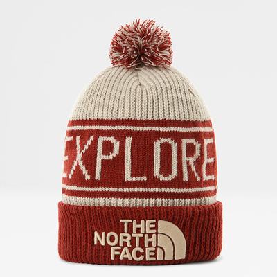 Women's The North Face Retro TNF Pom Beanies Dark Red | US-69548