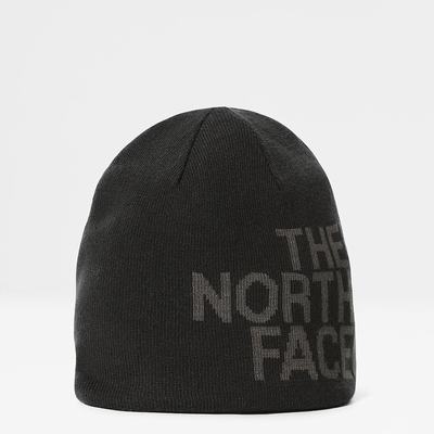 Women's The North Face Reversible TNF Banner Beanies Black Grey | US-24965