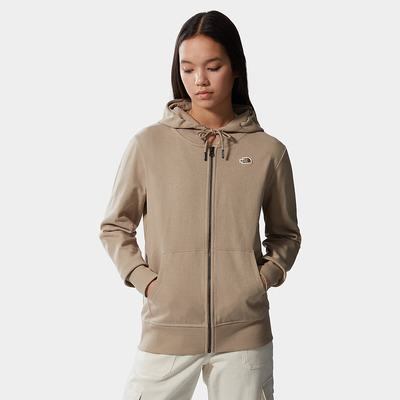 Women's The North Face Scrap Graphic Zip-Up Hoodie Light Brown | US-06785