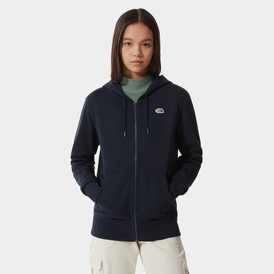 Women's The North Face Scrap Graphic Zip-Up Hoodie Navy | US-75230