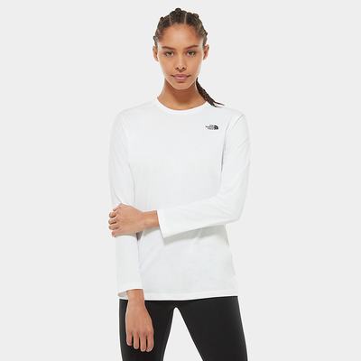 Women's The North Face Simple Dome Long-Sleeve T Shirts White | US-92034