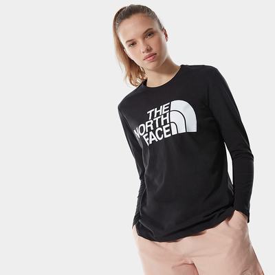 Women's The North Face Standard Long-Sleeve T Shirts Black | US-39416