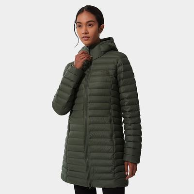 Women's The North Face Stretch DOWN Jackets Olive Green | US-69234