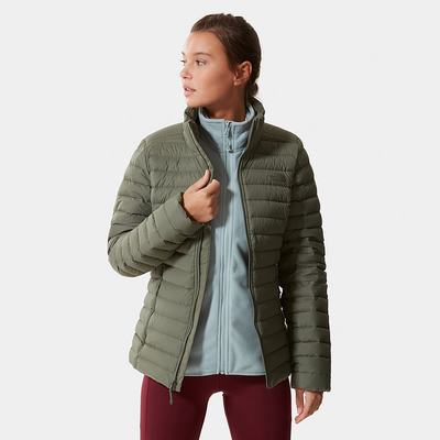 Women's The North Face Stretch Down Jackets Olive Green | US-37621