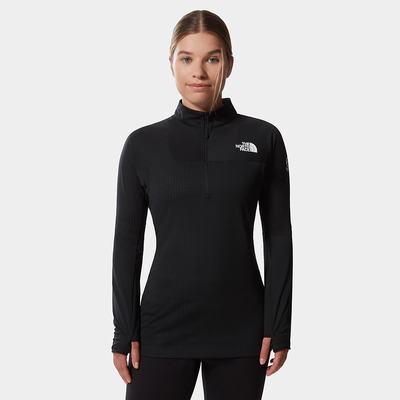 Women's The North Face Summit Dot Fleece 1/2 Zip Baselayer Sweatshirt Black | US-59021