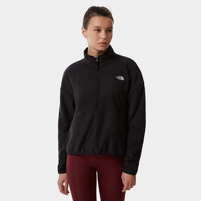 Women's The North Face TKA Glacier Cropped Sweaters Black | US-24315